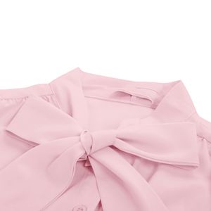 Camisa informal con botones para mujer, ropa de oficina de verano de manga corta con detalles ahumados para el trabajo diario - Product Image 6