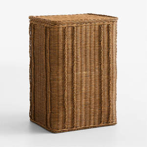 Tall Rattan Storage <b>Basket</b> Woven Organizer <b>Basket</b> <b>Large</b> Capacity Storage <b>Basket</b> For Laundry Living Room And Home Organization - Product Image 4