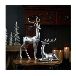 Décoration de Noël Cerf en Aluminium Métal, Sculpture Artisanale pour Salon, Décoration de Noël - Product Image 3