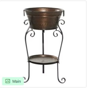 Cubo enfriador de vino de cobre martillado Royal con asas de anillo para decoración de bares y fiestas de lujo - Product Image 6