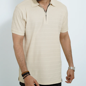 Polo pour homme de qualité supérieure, 50% coton/50% polyester, 220 GSM, origine Bangladesh, logo personnalisé, fermeture à 1/4 zip - Product Image 5