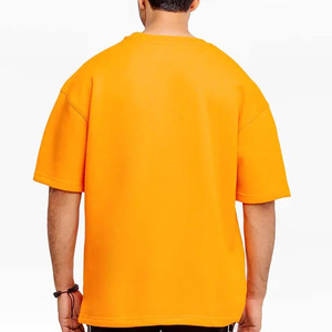 Men's Coral Solid Color Short Sleeve Cotton mock neck T-<b>Shirt</b> Regular Fit Pullover Summer Style - Product Image 5