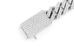 Pulsera de Eslabones Cubanos de 13 mm, Fabricada con Cadena de Diamantes de Oro de 14k, Corte Redondo, Microincrustaciones, Joyería de Lujo para Uso Diario - Product Image 3
