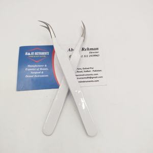 Puntas de fibra blanca Pinzas para pestañas Etiqueta privada Empuñaduras de diamante personalizadas Pinzas para pestañas con punta de fibra de volumen recto - Product Image 2