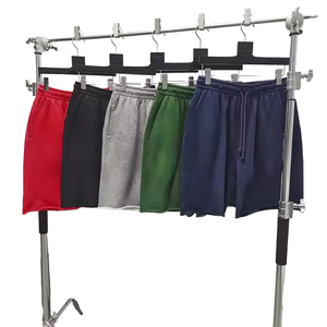 Pantalones cortos de algodón de color liso para hombre, cintura elástica, ropa informal, longitud media, tejidos, transpirables, con bolsillos, disponibles en varios colores - Product Image 1