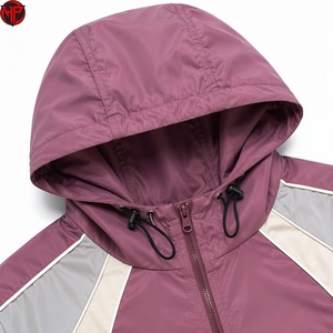 Conjunto deportivo de dos piezas de nailon con bloques de color, ligero, con cremallera, estilo casual, unisex, conjunto de chaqueta de nailon para hombre - Product Image 4