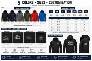 Men's Hooded Softshell <b>Jacket</b> With Fleece Lining Waterproof Outdoor Sports Wear Custom Design - Product Image 5