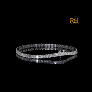 Emerald Cut Lab Grown Diamond Tennis Bracelet Eternity Link Bracelet 9K 14K 18K <b>Solid</b> <b>Gold</b> Fine Jewelry - Product Image 2
