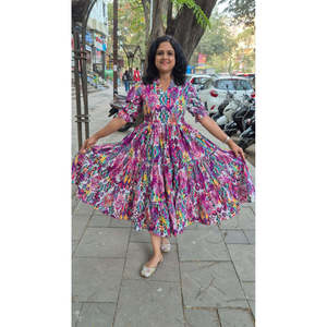 ชิ้นเดียวมีชั้นผ้าฝ้ายแท้สีม่วงยาว - Product Image 3