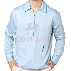 Meilleure vente décontracté demi fermeture éclair T-Shirt pour hommes prix de gros Logo personnalisé à manches courtes toile matériel vente en ligne - Product Image 1