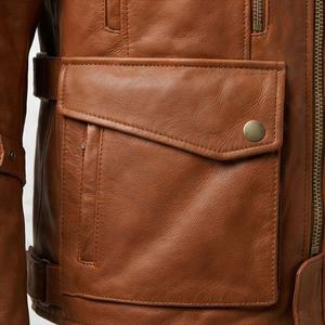 แจ็คเก็ตหนังแท้สำหรับขี่มอเตอร์ไซค์คุณภาพดีที่สุดสำหรับผู้ชาย รุ่นใหม่ล่าสุดสำหรับฤดูหนาว พร้อมแผ่นป้องกันที่ถอดออกได้ สามารถสั่งทำได้ - Product Image 5