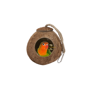 Nid d'oiseau en noix de coco fait main, rond, naturel, pour l'extérieur, durable, style simple pour les oiseaux - Product Image 3