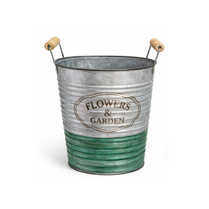 Pot de fleurs galvanisé pour décoration intérieure et extérieure - Rond - 7 pouces - Product Image 2