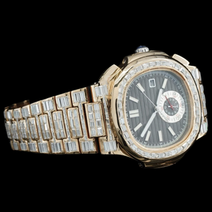 Reloj de Diamantes de Alta Calidad con Esfera Negra y Caja Cuadrada, con Incrustaciones de Diamantes Moissanite Baguette, Estilo Hip Hop - Product Image 5