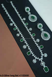 Classic American Diamond Bridal Jewelry <b>Set</b> Two-Piece Necklace and Earrings <b>for</b> <b>Wedding</b> Fashionable Classic Style - Product Image 2