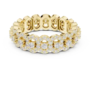 Lab Grown Diamond Eternity Band 18K Solid <b>Gold</b> Graduated Round Cluster <b>Vintage</b> Wedding Anniversary <b>Ring</b> for Women - Product Image 1