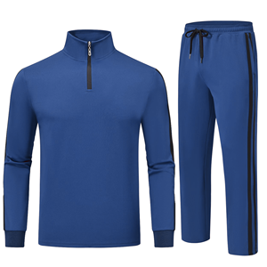 Ensemble de survêtement décontracté unisexe pour homme, 2 pièces, fermeture éclair intégrale, léger, pour le jogging, personnalisable - Product Image 1