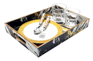 Handcrafted Premium <b>Solid</b> <b>Wood</b> Storage & Food Serving Tray Dishwasher Safe Single Tier for Bathroom Kitchen Hotel & Restaurant - Product Image 2