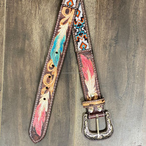 2025 vente en gros Designer marque de luxe en cuir de vachette véritable ceinture pour unisexe en cuir repoussé à la main perlé alliage boucle ardillon ceintures - Product Image 5