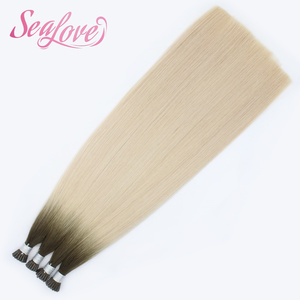 Extensiones de Cabello Humano I-Tip de Doble Trama, Cabello Virgen Remy con Cutícula Alineada, Color Ombre, para Uso en Salón - Product Image 2