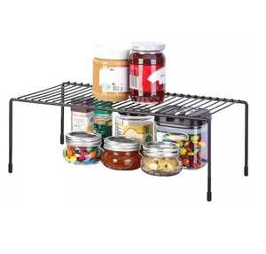 Extendable Metal <b>Kitchen</b> Counter Shelf Stackable Cabinet Organizer Spice Rack Single Tier Storage Stand Holder for <b>Pantry</b> - Product Image 1