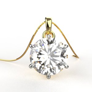 Colgante de Diamante Clásico con Corte Brillante Redondo en Oro Amarillo, Certificado por GIA, Joyería para Mujer, Estilo Compromiso - Product Image 3