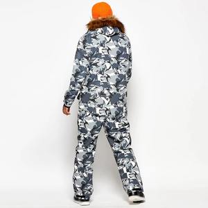 Combinaison de ski imperméable respirante à capuche avec fermeture éclair, design camouflage OEM, séchage rapide, une pièce, logo personnalisé, unisexe, hiver - Product Image 2