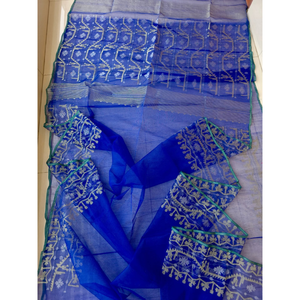 Elegant Digital Print <b>Jamdani</b> Cotton <b>Saree</b> for Women Traditional Bangladesh Style Party Wear Sun Protection Quick Dry - Product Image 1