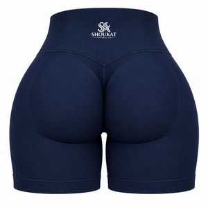 <b>Women</b> Navy Blue <b>Gym</b> <b>Shorts</b> High Waist Stretch Fitness Running Yoga Workout Athletic Sports <b>Shorts</b> Activewear Training Apparel - Product Image 2