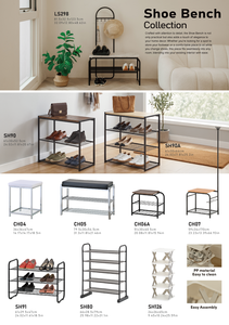 Banc de rangement moderne pour entrée avec étagère à chaussures et porte-parapluie, plateau en bois, structure métallique, design minimaliste pour usage domestique - Product Image 5