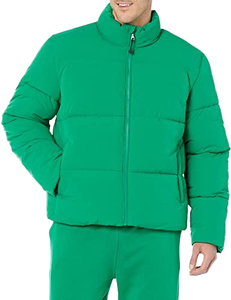 Chaqueta Acolchada Verde para Hombre AL BARAKA WEAR, Cortavientos, Cálida para Invierno, Informal, para Exteriores, Estilo Urbano, Corte Regular, Cuello Alto, Cierre de Cremallera - Product Image 1