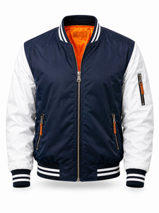 High Quality Wholesale Winter <b>Men's</b> High Street Style Stand Collar Quick Dry Nonwoven 100% Cotton Nylon <b>Suede</b> Zipper Solid - Product Image 1