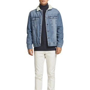 แจ็กเก็ตยีนส์ออกแบบโลโก้ได้ตามต้องการสำหรับผู้ชายเสื้อแจ็กเก็ตผ้าเดนิมแบบลำลองสำหรับผู้ชายเสื้อแจ็กเก็ตยีนส์ - Product Image 1