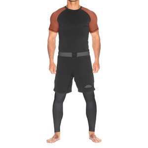 Maillots de compression à manches courtes entièrement sublimés pour hommes, pour MMA, BJJ, grappling, couleurs et tailles personnalisées, haute qualité, OEM/ODM - Product Image 1