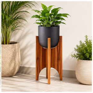 Latest Style Wooden Plant Stand Eco-Friendly Acacia Wood Floor <b>Holder</b> for Indoor <b>Pots</b> Flower Stand for Living Room & Balcony - Product Image 4