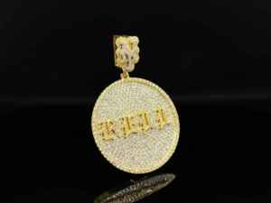 Pendentif Charme Unisexe pour Homme The Ice Legacy, Style Hip Hop, Diamant Rond Brillant, Alliage Plaqué Rhodium et Argent - Product Image 3