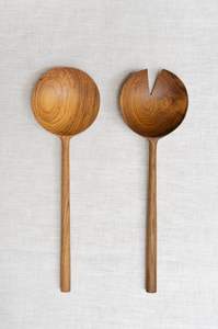 Juego de 2 Servidores de Ensalada de Madera de Acacia para Hogar, Hotel, Restaurante, Bodas, Cenas o Almuerzos - Product Image 2