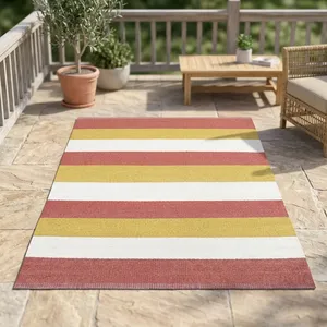 HILTEX Scandinavian Jacquard Woven Reversible PET Friendly <b>Plastic</b> Indoor Outdoor Kitchen Rug Stain Resistant Thin Flat Pile - Product Image 2