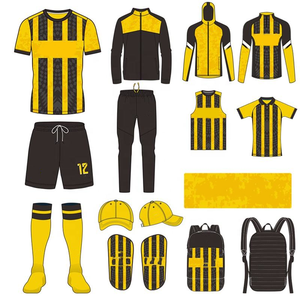 Tenues de football personnalisées OEM en gros, maillots de football, uniformes d'équipe de club, vêtements de football jaunes, accessoires complets - Product Image 1