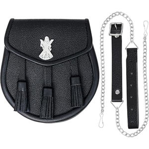 Pochette de kilt écossais en cuir véritable sur mesure, sac des Highlands en cuir véritable, motif celtique en relief, fabrication artisanale traditionnelle, OEM - Product Image 6