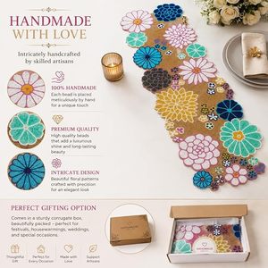 Wholesale Beaded <b>Table</b> <b>Runner</b> with Handmade Embroidery for <b>Dining</b> <b>Table</b> Home Decor Wedding and Event Decoration at low cost - Product Image 6