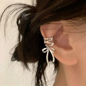 Luxury Bow Ear <b>Cuff</b> <b>Earrings</b> for Women Silver Plated Ribbon Design Ear Wrap Fashion Jewelry Ear <b>Cuff</b> <b>Earring</b> - Product Image 1