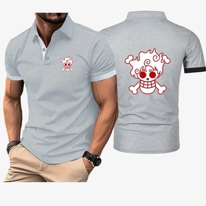 เสื้อเชิ้ตแขนสั้นสีแดงสำหรับผู้ชาย ผ้าเนื้อนุ่ม ระบายอากาศได้ดี ไม่ยับ ผลิตจากผ้าถักโพลีเอสเตอร์ 100% - Product Image 5