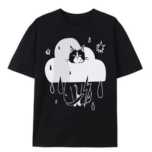 Camisetas de Cuello Redondo Extra Grandes para Hombre, 100% Algodón Grueso (220g), Impresión de Logotipo Personalizado, Impresión Gráfica, Secado Rápido - Product Image 1