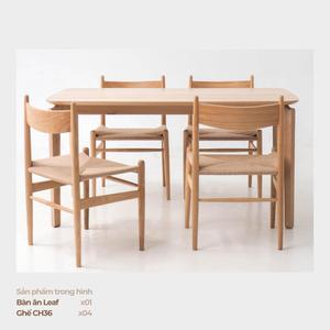 Ensemble de table à manger pliable moderne en bois massif, écologique et durable, 4 chaises, style scandinave, fournisseur de meubles de salle à manger en bois - Product Image 3