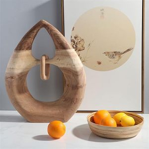<b>Rustic</b> Teardrop Bamboo Eco-Friendly Handmade Geometric Tabletop Sculpture Decor for Housewarming Home Living Room - Product Image 1