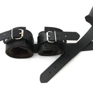 Laisse en peau de mouton BDSM avec clip robuste, largeur 4,5 cm, pour collier et harnais - Product Image 3