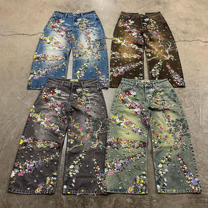 Jeans streetwear personnalisés pour hommes, coupe large, délavés, style cargo, coupe droite, amples et baggy - Product Image 5