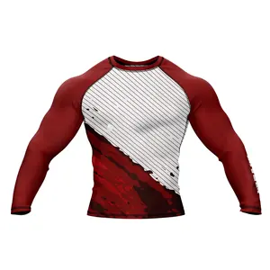 Sublimation Long Sleeve UPF 50+ Baselayer Performance Compression Shirt Jiu Jitsu Rashguard men Shirt
