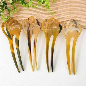 Épingle et bâtonnet à cheveux en corne de buffle, faits à la main, texture naturelle, accessoire de coiffure écologique, outil de haute qualité - Product Image 3